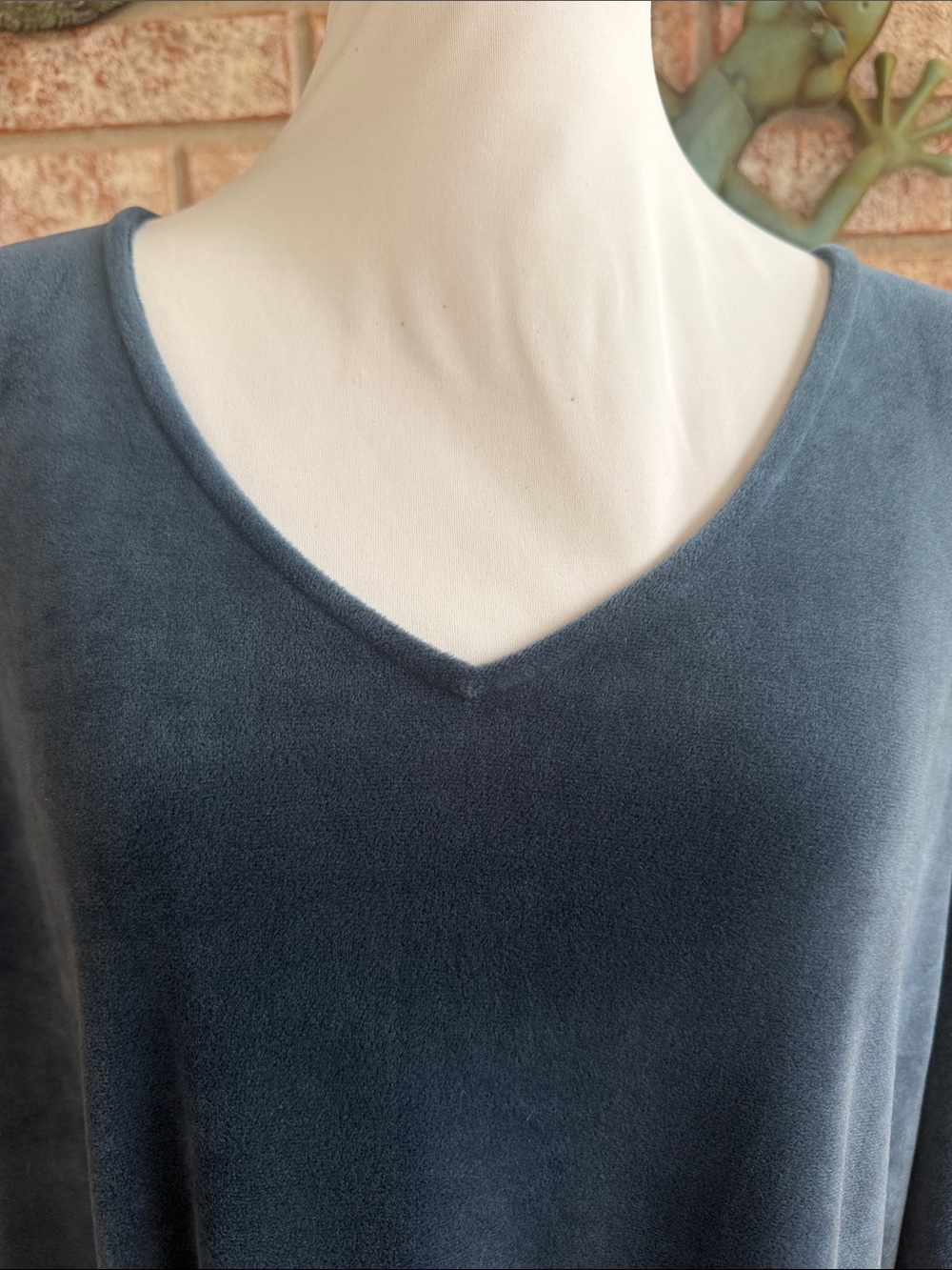 J. Jill Velvet V-Neck Long Sleeve Tunic - Slate Blue…200B - Picture 5 of 12